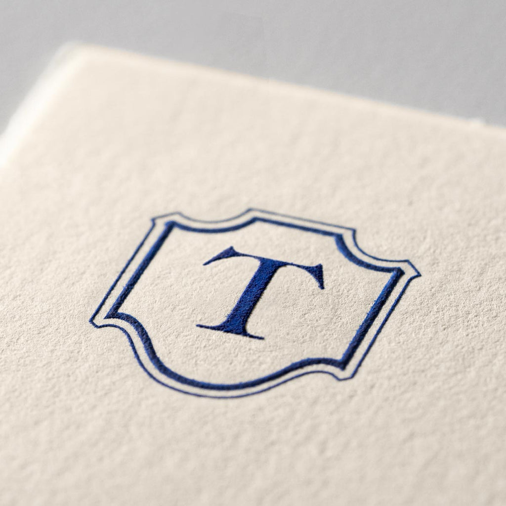 Deckle Edge Monogrammed Correspondence Card and Envelope