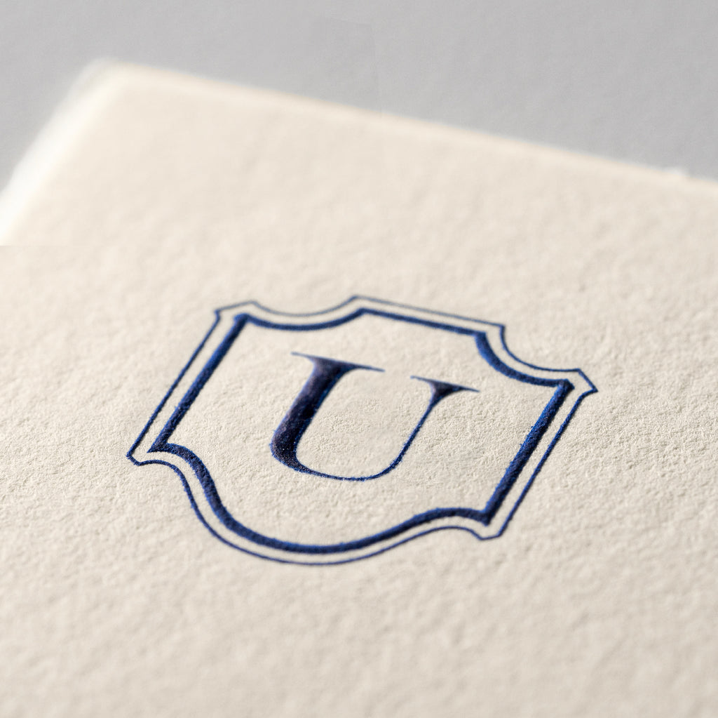 Deckle Edge Monogrammed Correspondence Card and Envelope
