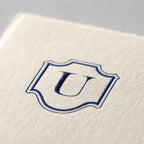 Deckle Edge Monogrammed Correspondence Card and Envelope