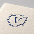 Deckle Edge Monogrammed Correspondence Card and Envelope