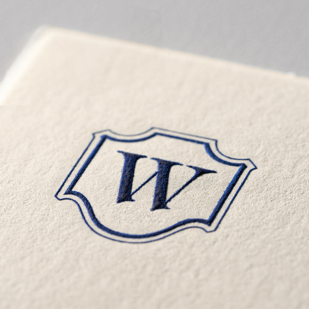 Deckle Edge Monogrammed Correspondence Card and Envelope