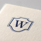 Deckle Edge Monogrammed Correspondence Card and Envelope