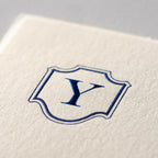 Deckle Edge Monogrammed Correspondence Card and Envelope