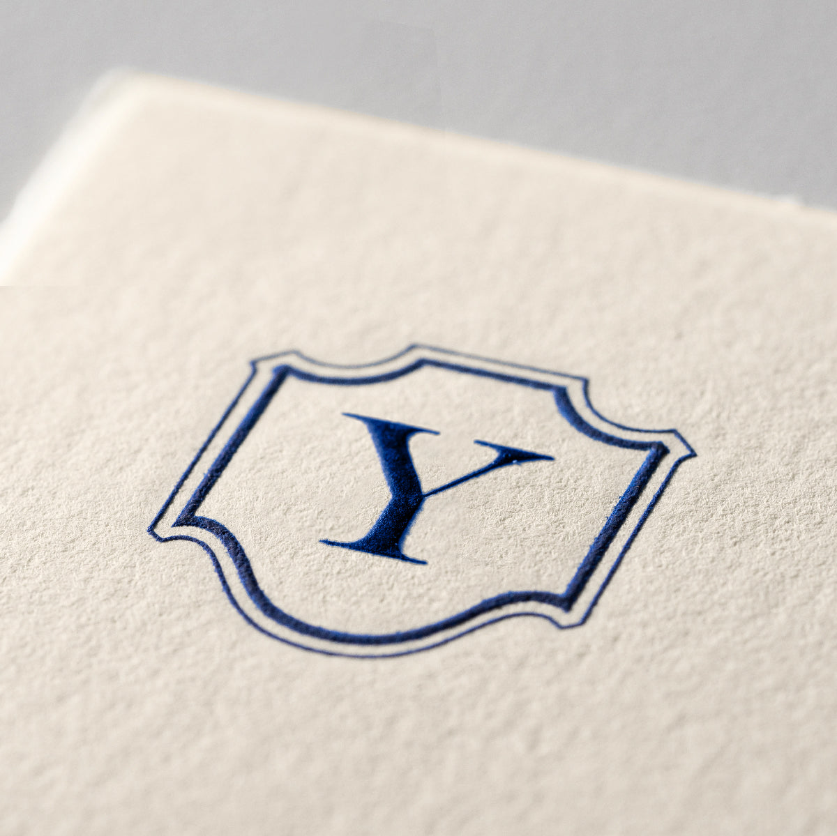 Deckle Edge Monogrammed Correspondence Card and Envelope