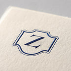 Deckle Edge Monogrammed Correspondence Card and Envelope