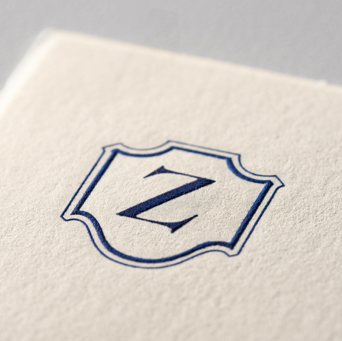Deckle Edge Monogrammed Correspondence Card and Envelope