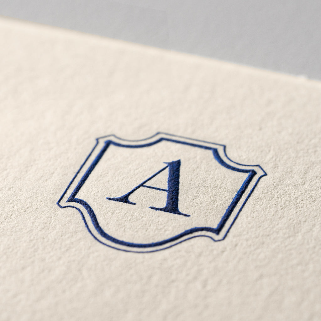 Deckle Edge Monogrammed Note Card and Envelope