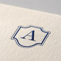 Deckle Edge Monogrammed Note Card and Envelope