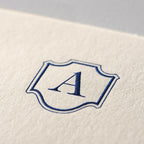 Deckle Edge Monogrammed Note Card and Envelope