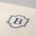 Deckle Edge Monogrammed Note Card and Envelope