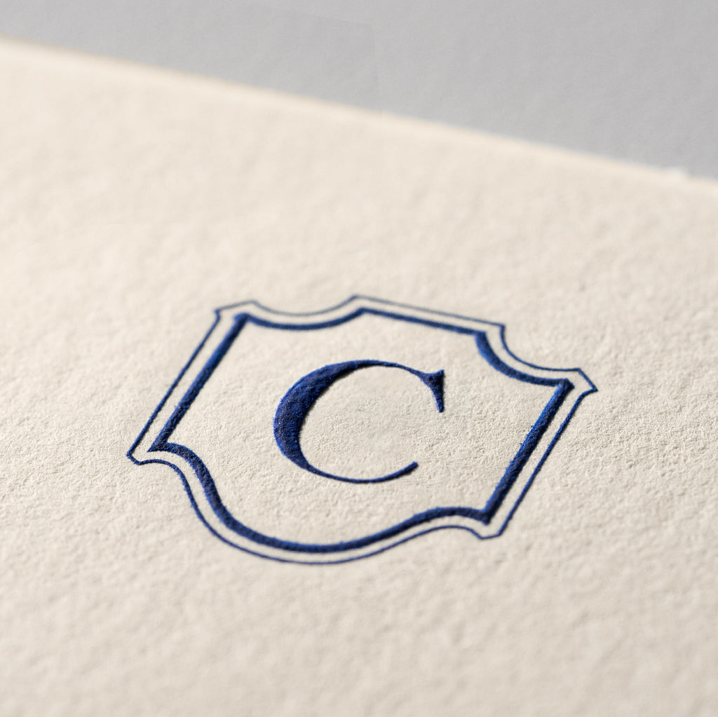 Deckle Edge Monogrammed Note Card and Envelope