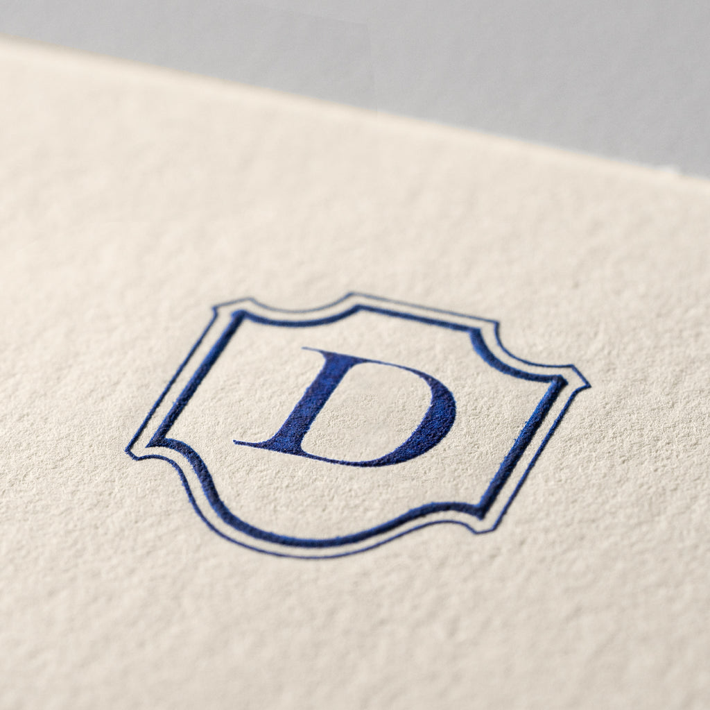 Deckle Edge Monogrammed Note Card and Envelope