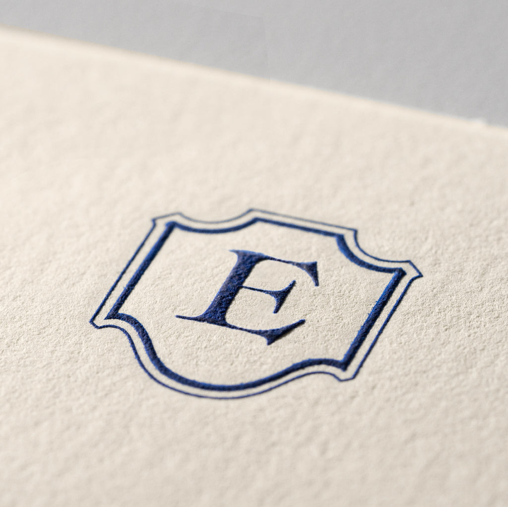 Deckle Edge Monogrammed Note Card and Envelope
