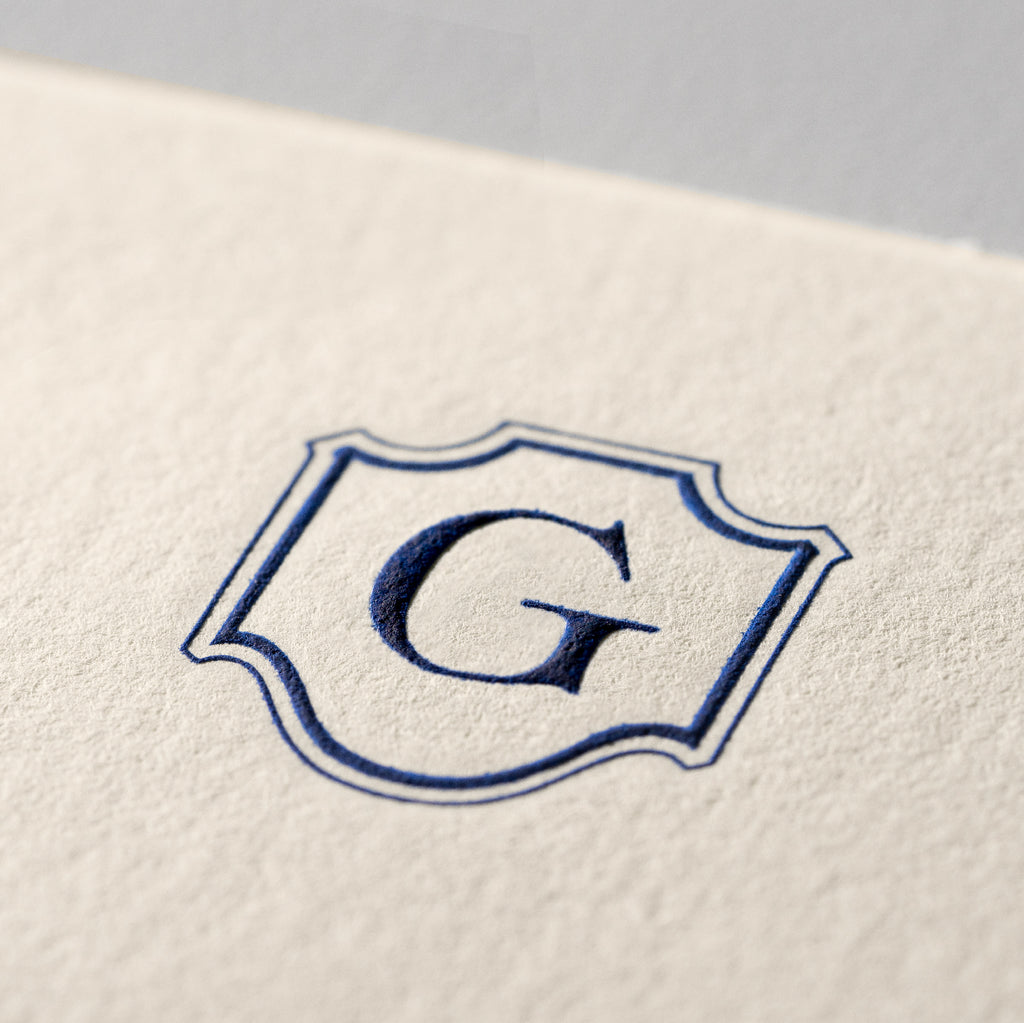 Deckle Edge Monogrammed Note Card and Envelope