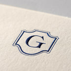 Deckle Edge Monogrammed Note Card and Envelope