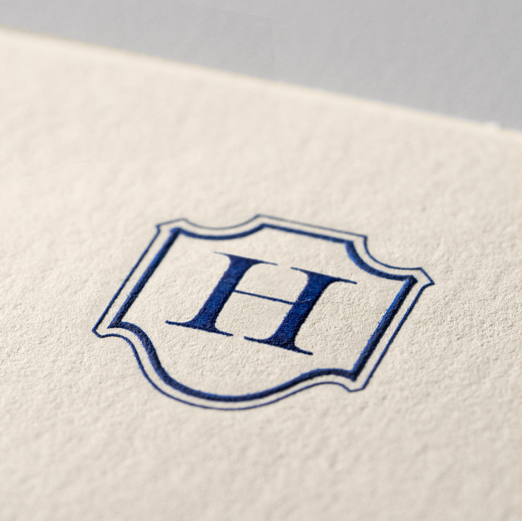 Deckle Edge Monogrammed Note Card and Envelope