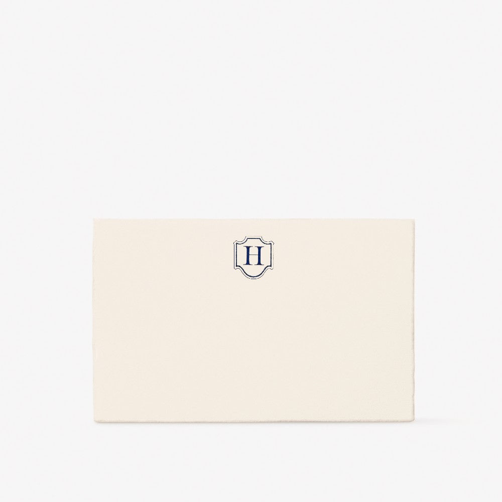 Deckle Edge Monogrammed Note Card and Envelope