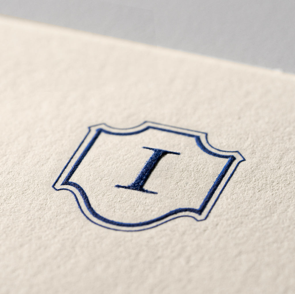 Deckle Edge Monogrammed Note Card and Envelope