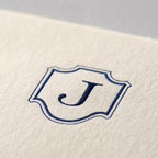Deckle Edge Monogrammed Note Card and Envelope