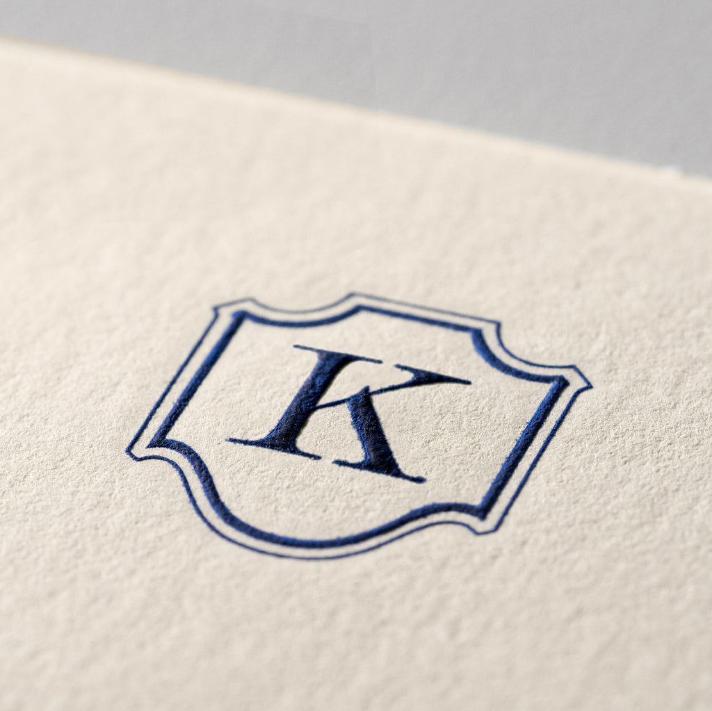 Deckle Edge Monogrammed Note Card and Envelope
