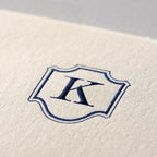 Deckle Edge Monogrammed Note Card and Envelope