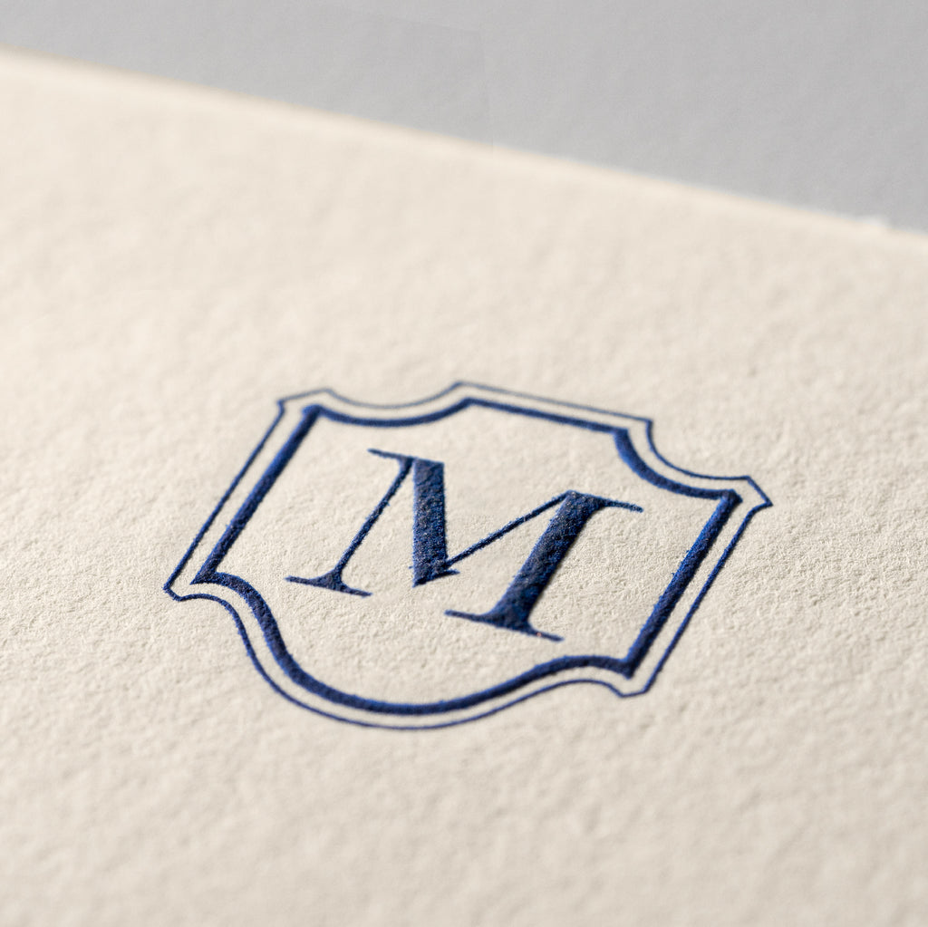 Deckle Edge Monogrammed Note Card and Envelope