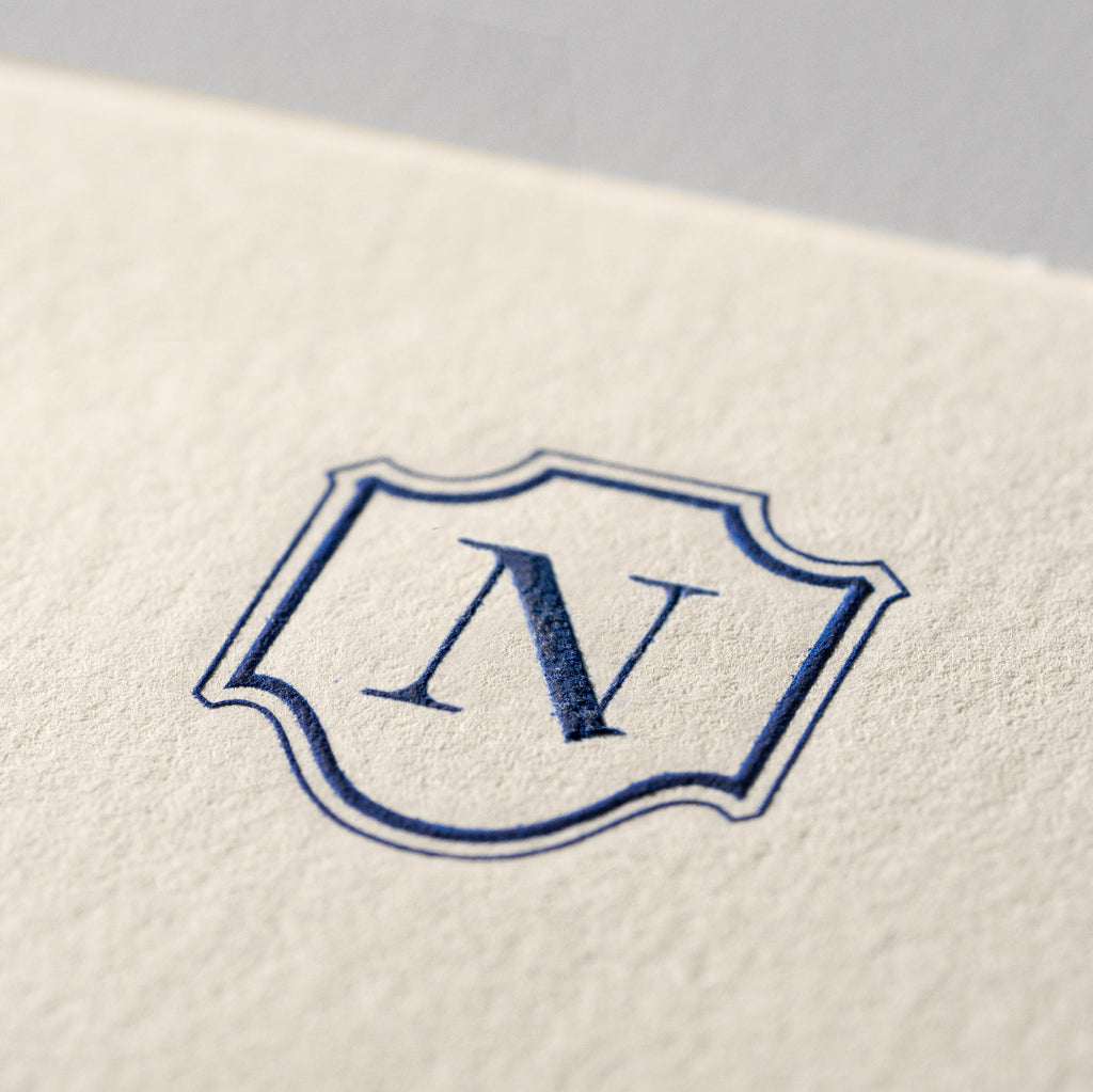 Deckle Edge Monogrammed Note Card and Envelope