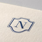 Deckle Edge Monogrammed Note Card and Envelope