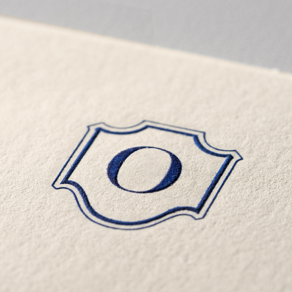 Deckle Edge Monogrammed Note Card and Envelope
