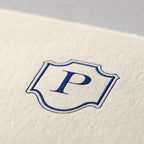 Deckle Edge Monogrammed Note Card and Envelope