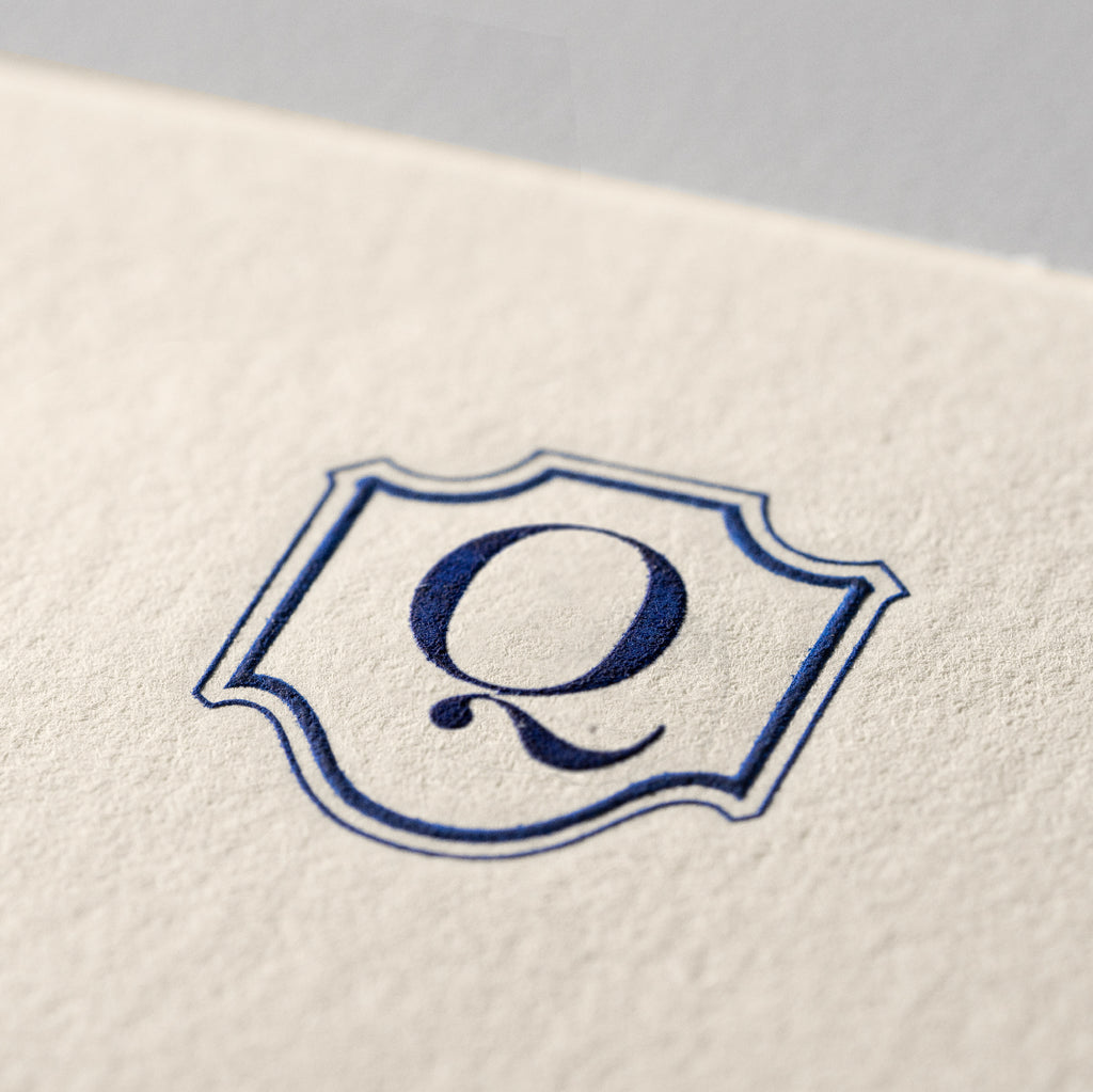 Deckle Edge Monogrammed Note Card and Envelope