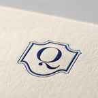 Deckle Edge Monogrammed Note Card and Envelope