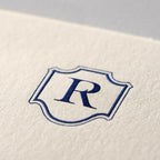 Deckle Edge Monogrammed Note Card and Envelope
