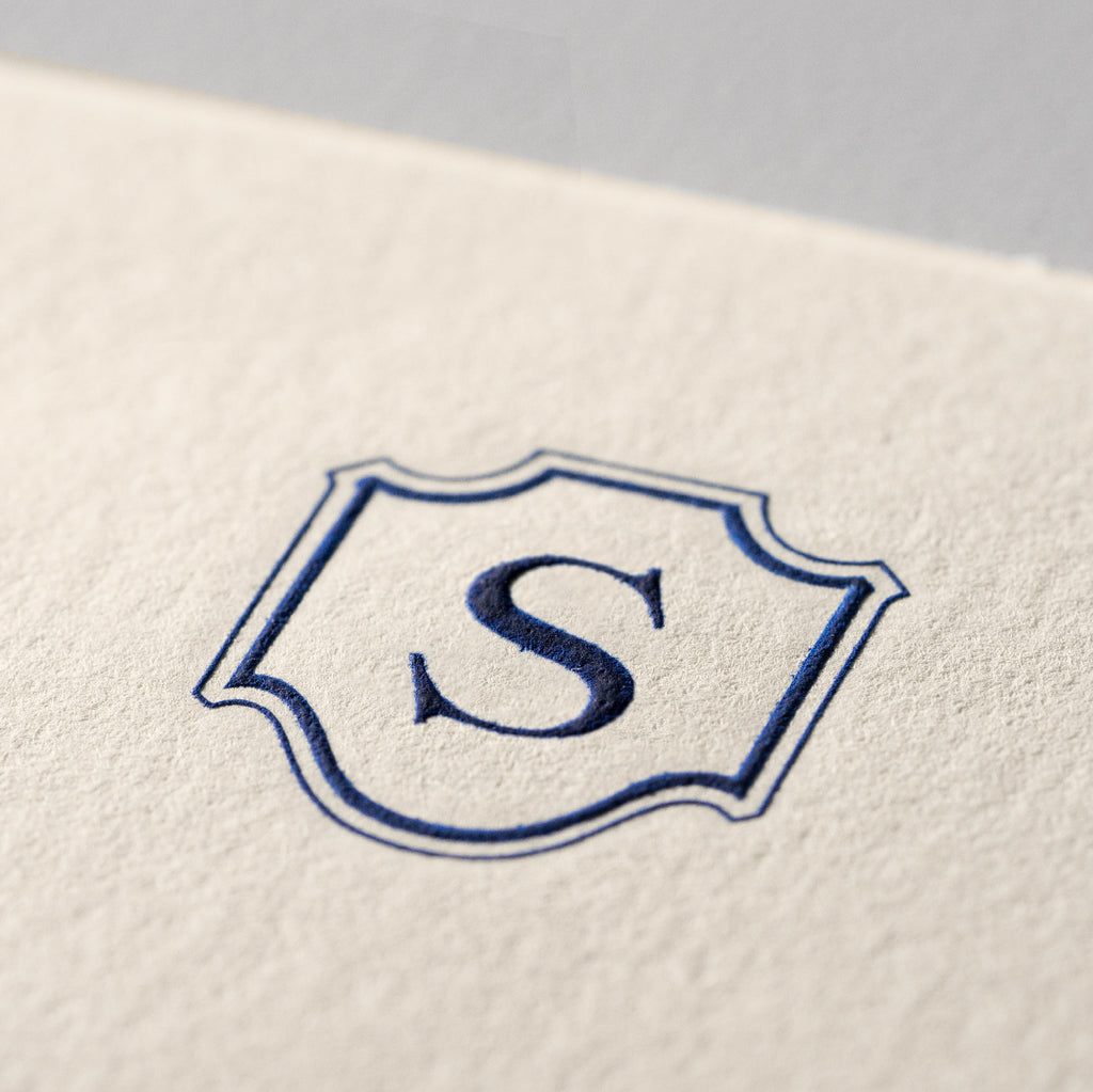 Deckle Edge Monogrammed Note Card and Envelope