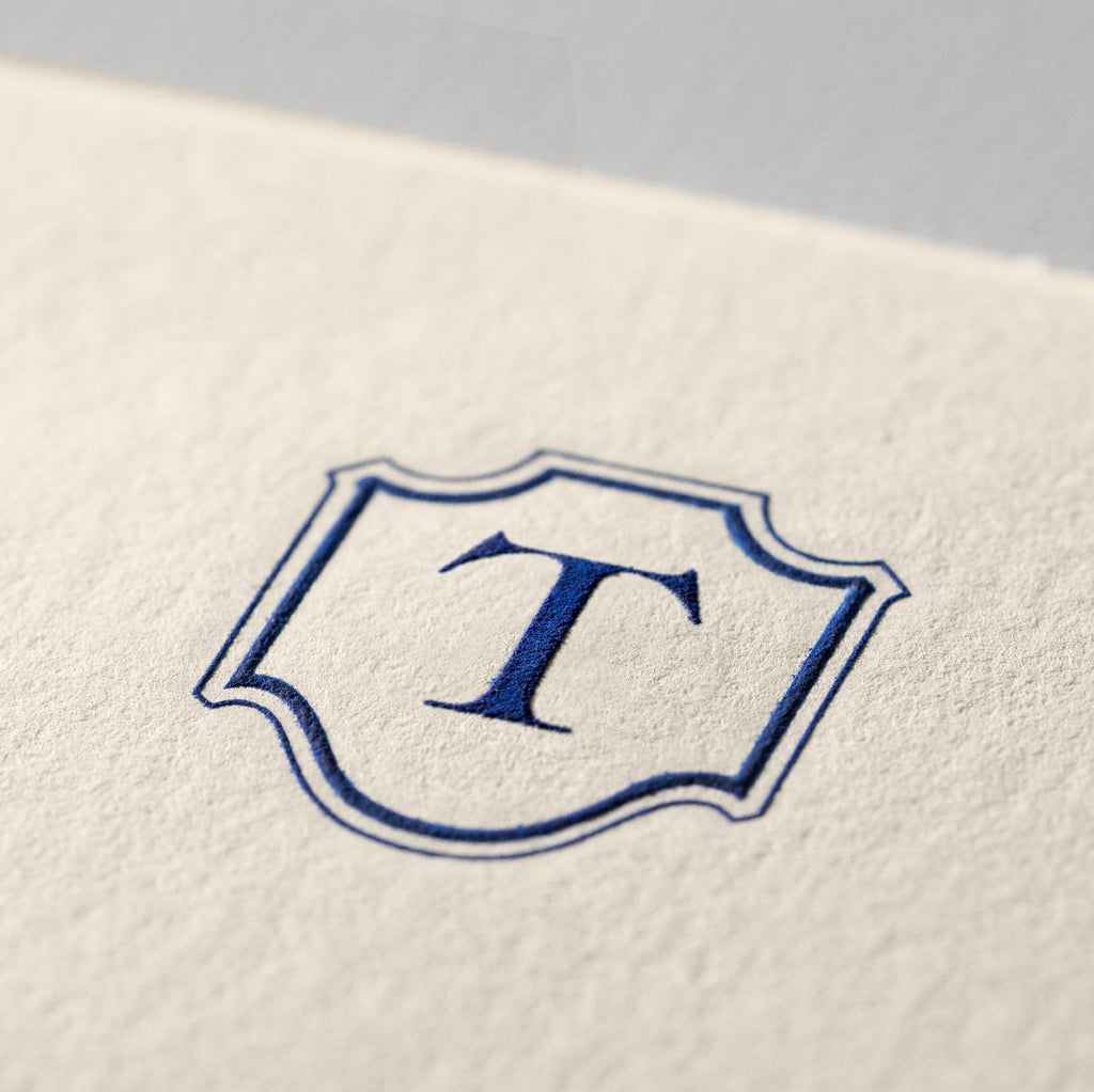 Deckle Edge Monogrammed Note Card and Envelope