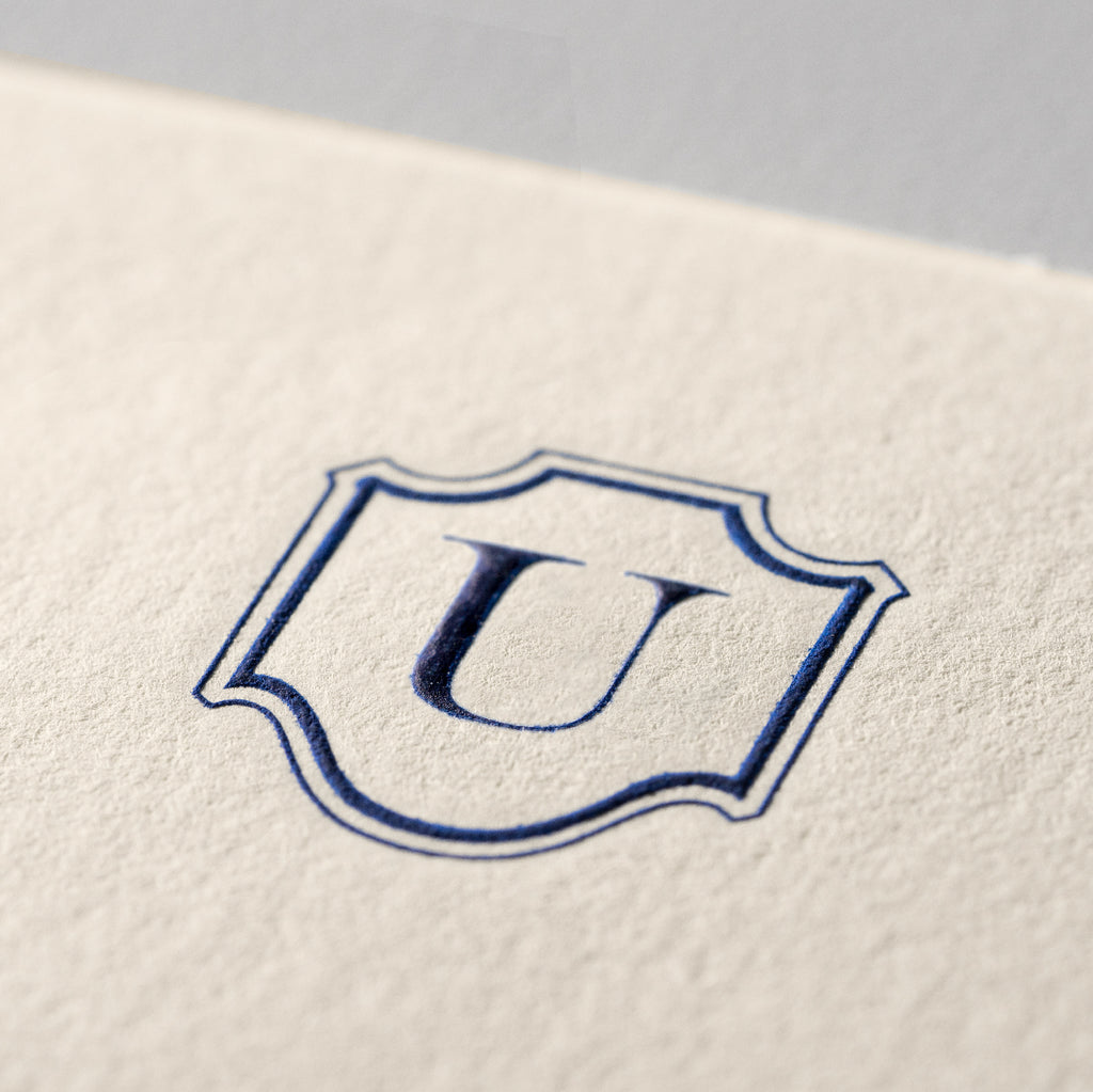 Deckle Edge Monogrammed Note Card and Envelope