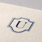 Deckle Edge Monogrammed Note Card and Envelope