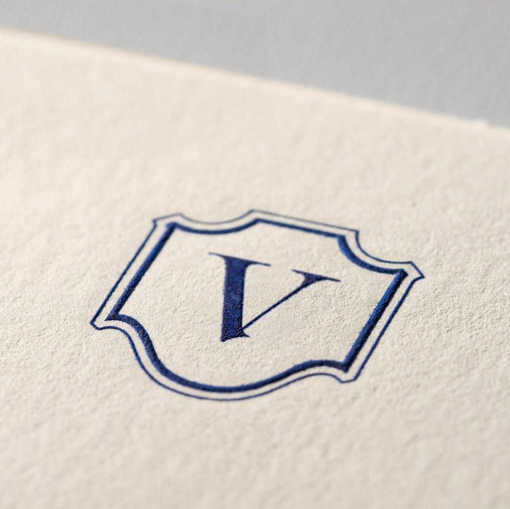 Deckle Edge Monogrammed Note Card and Envelope