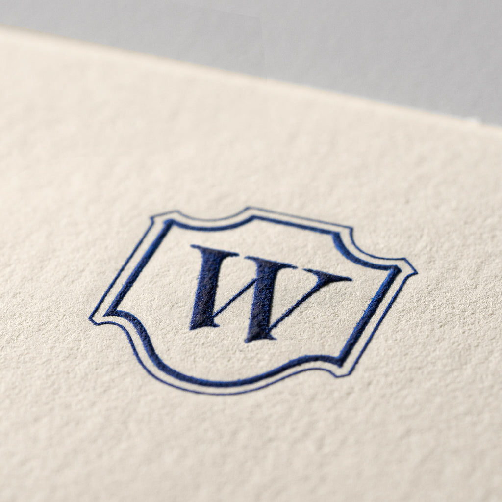 Deckle Edge Monogrammed Note Card and Envelope