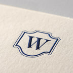 Deckle Edge Monogrammed Note Card and Envelope