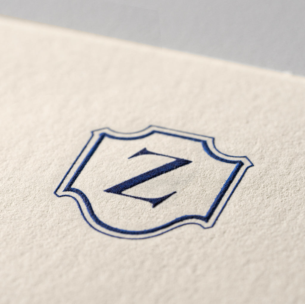Deckle Edge Monogrammed Note Card and Envelope