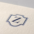 Deckle Edge Monogrammed Note Card and Envelope