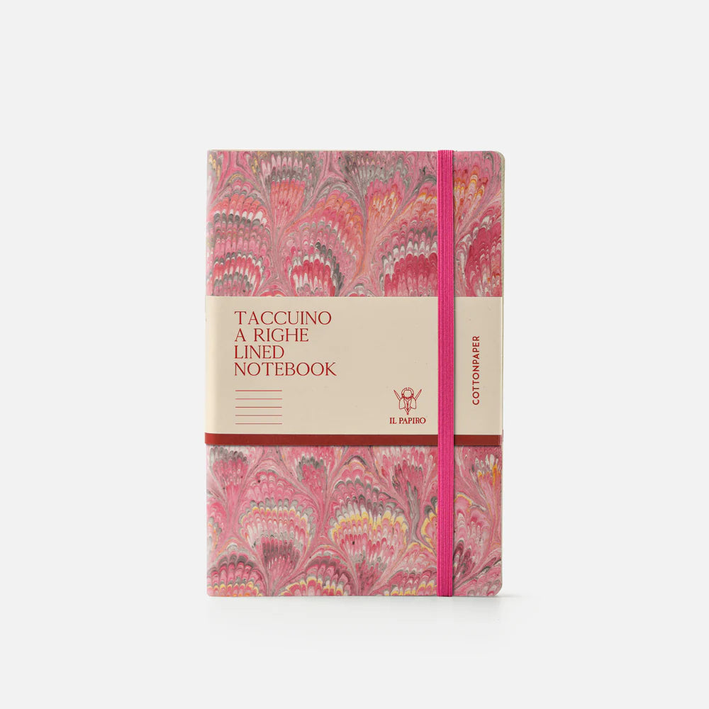 Marbled Paper Journal - Soft Cover - Lined - With Elastic