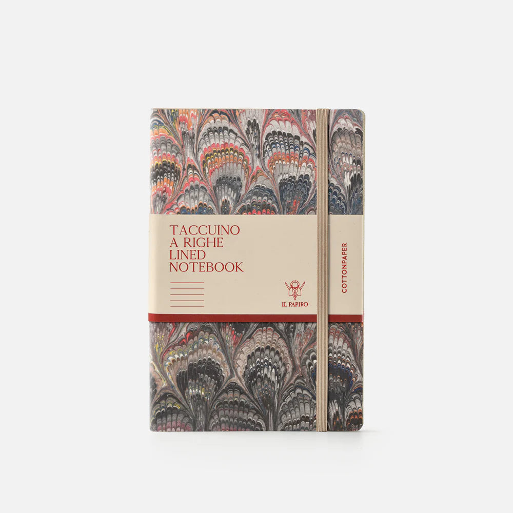 Marbled Paper Journal - Soft Cover - Lined - With Elastic