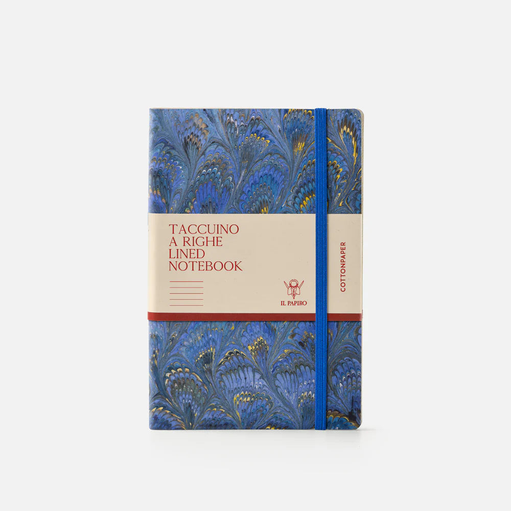 Marbled Paper Journal - Soft Cover - Lined - With Elastic
