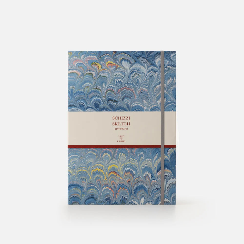 Marbled Paper Sketch Book - Soft Cover - Unlined - With Elastic