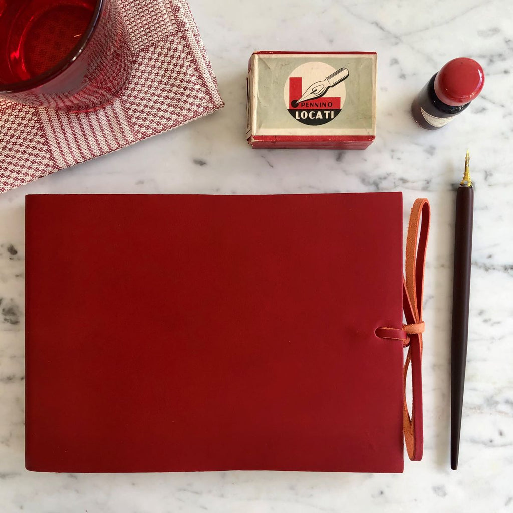 Leather Journal - Soft Cover - Unlined - With Tie - Landscape
