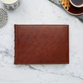 Leather Journal - Hard Cover - Unlined - Landscape - Border Emboss
