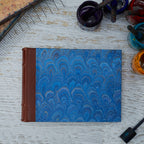 Hand Marbled Album with Leather Spine
