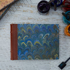 Hand Marbled Album with Leather Spine